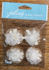 Very RARE Jolees Layered LACE FLOWERS Ribbons Burlap VINTAGE 3D Wedding Stickers