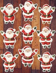 Happy Santa Claus Die Cut Vinyl Stickers Set Scrapbooking Laptop Waterbottle