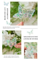 Butterfly Stickers Pack 20 Pcs Laser Glisten Creativity Decorative Collage Hand