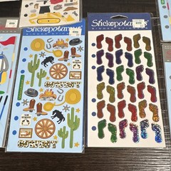 Stickopotamus Glitter Sticker Lot Binder Stickers Spring Cars Dogs Golf Cowboy