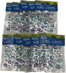10 Packs Of 30 Tiny Crafts Self Stick Gems 10 packs multicolor 300 Gems Stickers