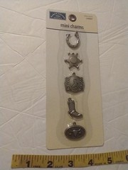 Karen Foster Design Cowboy Mini Charms Set of 5 Western Scrapbook Embellishments