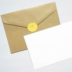 300 PCS Gold Envelope Heart Seal Stickers, Embossed Wax 300pcs