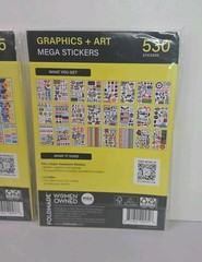 Lot of 3 Foldmade Mega Stickers Labels & Shapes Letters & Numbers Graphics & Art