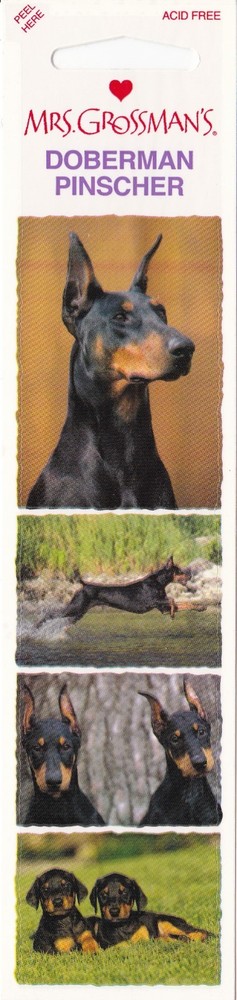 Mrs. Grossman’s Top Dog Stickers – Doberman Pinscher – 4 Stickers – 1 Strip