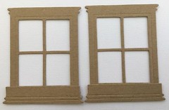 {4} WINDOW FRAME Bare Window Box – Vintage Chipboard Die Cuts – 3 1/2″ x 4 1/4″