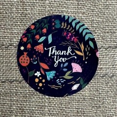 30 THANK YOU Round Stickers Flowers Multi-Color Gift Stickers 1” 6 Designs