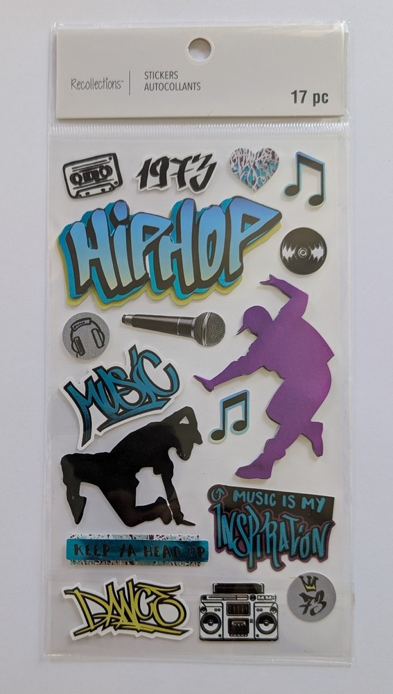 Hip Hop Music & Dance Themed Scrapbooking Stickers by Recollections