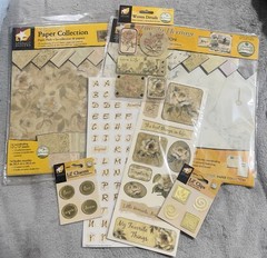 American Traditional Scrapbooking 28 Papers 12×12-lot 5 Packs Of Embellishments