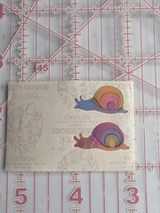 vintage 1980s Sandylion pearlescent snail stickers shiny, colorful