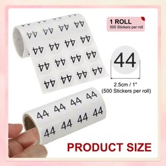 1 Inch Number Stickers, Number 44 Sticker Numbers Labels Self Adhesive, Black