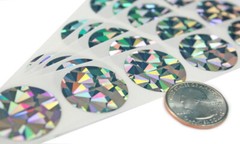 Silver Hologram Holographic Bling Stickers 1″ Round Envelope Seal Reseller Suppy