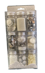 Crafters Caf’e Coordinating Embellishments – glitter buttons sequins NIP751