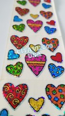 HAMBLY STUDIOS PRISMATIC STICKERS – COLORFUL HEARTS – VINTAGE COLLECTABLE RARE