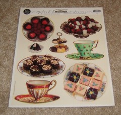 The Gifted Line ~ John Grossman 8×10 Package Sticker Sheet ~Tea & Desserts..RHTF