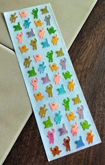 Rare Vintage SANDYLION Mother of Pearl MINI MONKEYS Stickers (1 Sheet)