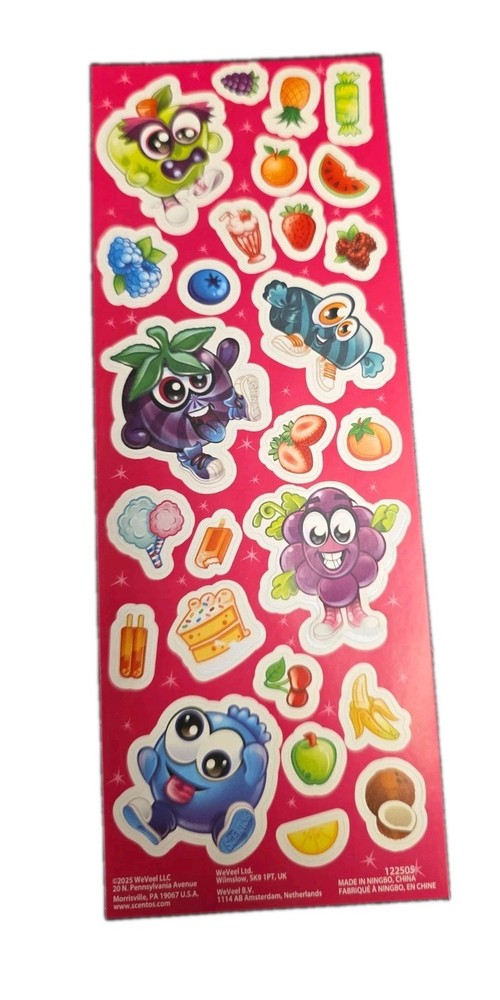 Scentos Valentine’s Day Fruits Metallic Scented Sticker Sheet (1 PIECE)