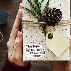 1.5 Inch Bee Thank You Sticker, 500 PCS, White, , Roll, Single Use, Indoor, A…