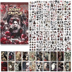Auguro Dark Aesthetic Gothic Stickers 400 PreCut Washi Stickers 20 Scrapbook …