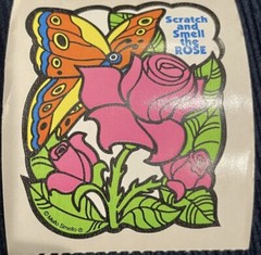 1 Sheet VINTAGE 80’S MELLO SMELLO ROSE BUTTERFLY SCENTED SNIFF STICKER