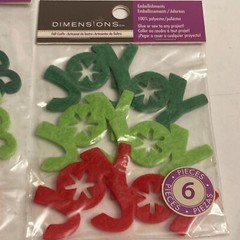 Dimensions Red Green Christmas Tree Joy Scrapbook Cards Embellishments 60ct