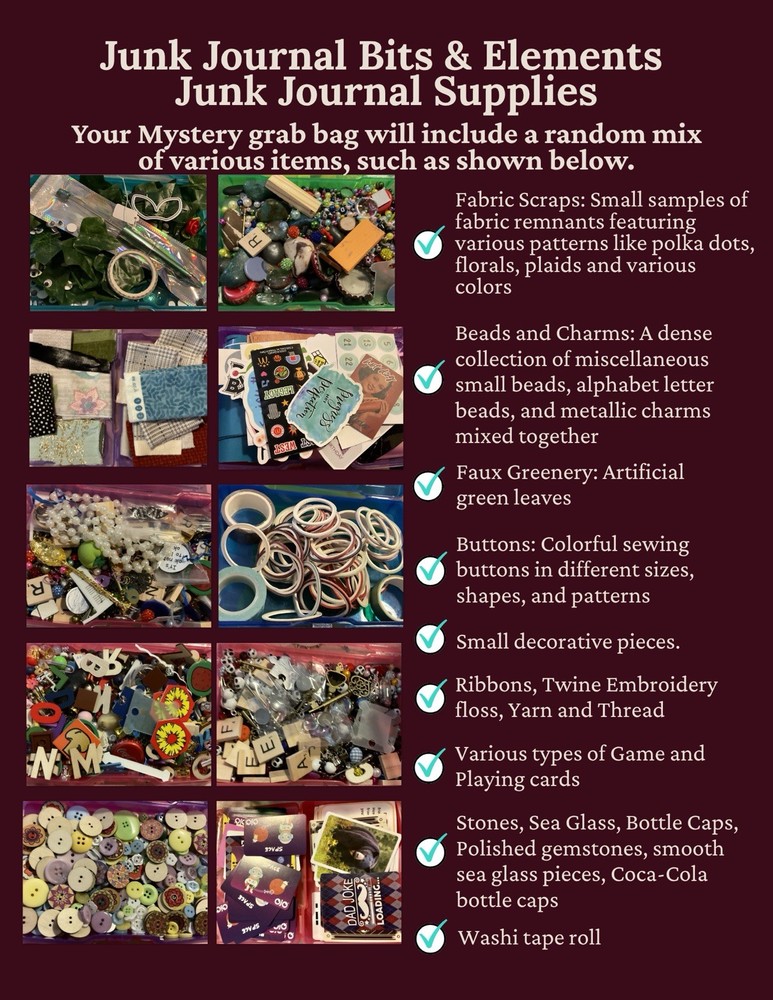 Junk Journal Ephemera Grab Bag Of Random Materials Mixed-Media Mixed Lot