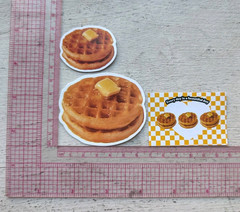 Food Butter Waffle Stickers Maple Syrup Chocolate Breakfast Delicious Lot 3 Pcs
