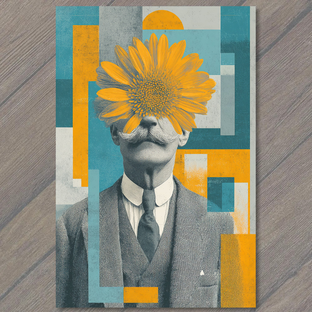 STICKER Flower Head Gentleman Surreal Geometric Portrait