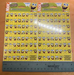 2x NEW SpongeBob SquarePants Sticker Sheets 2001 VTG 248 Total Bob Face Stickers