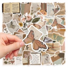 50pcs RETRO COTTAGECORE Vintage Stickers,Aesthetic Victotia Flowers Peacock,251