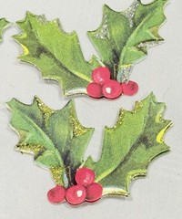 2020 Anna Griffin AG1101 «DECORATIVE HOLLY STICKERS» 3D Dimensional 37-Pcs