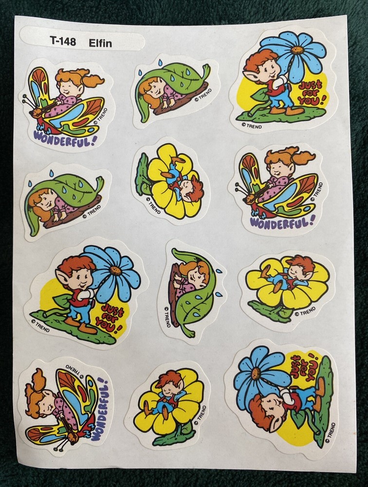 Vintage Trend Stinky Stickers Sheet 12 Scratch & Sniff Elfin T-148