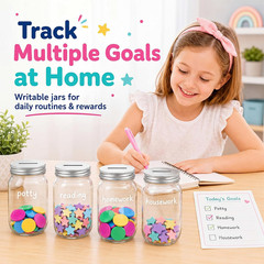 6 Pcs Coin Jars for Behavior Tokens Bulk Plastic Reward Jars for Kids Token Clas