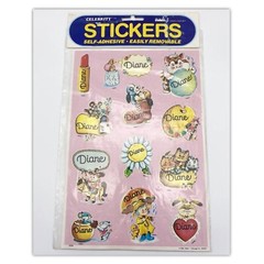 Vintage Stickers 1983 Diane Celebrity Name Stickers By Mark 1 Made In The USA