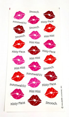 Hallmark kissing lips sticker sheet