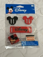 Large Lot Disney Mickey Mouse Park Embellishments Stickers Charms Ribbons NEW