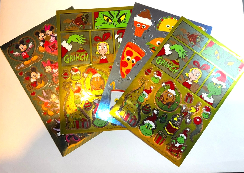 Assorted Foil Colorful Stickers Standard Glossy 4 Sheets by American Greeting