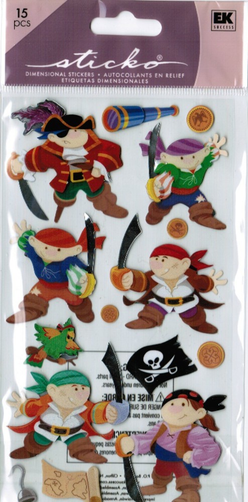 PIRATES Parrot NEW PACK Sticko Dimensional Layered Scrapbook Stickers
