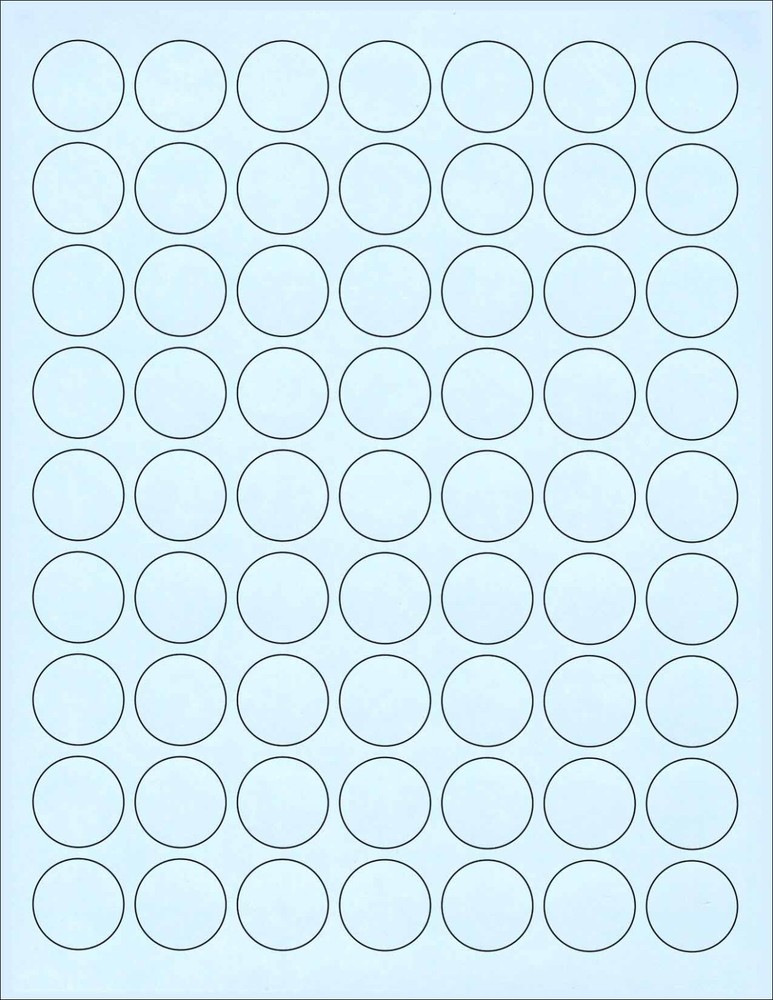 6 SHEETS 1″ ROUND CIRCLE BLANK BLUE STICKERS 378 LABELS, ALL PURPOSE, CRAFTS