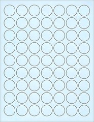 6 SHEETS 1″ ROUND CIRCLE BLANK BLUE STICKERS 378 LABELS, ALL PURPOSE, CRAFTS
