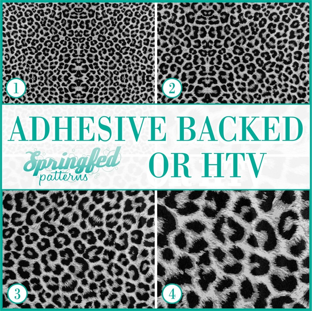 LEOPARD PRINT Spots Pattern #1 Grey & Black Adhesive Vinyl or HTV Heat Transfer