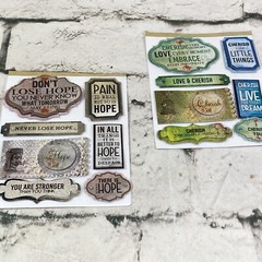 Scrapbooking Embellishments Lot Of 2 Packs Die-Cut Words Phrases Hope Love