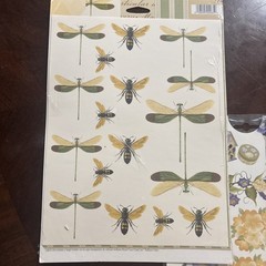 Craft Decoupage ,Decal And Rub On Transfer Anna Griffin Bees Flowers Butterfly