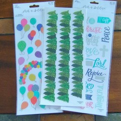 The Paper Studio Stickabilities Stickers Lot w/ Ranger Dylusions Canvas Adhesive