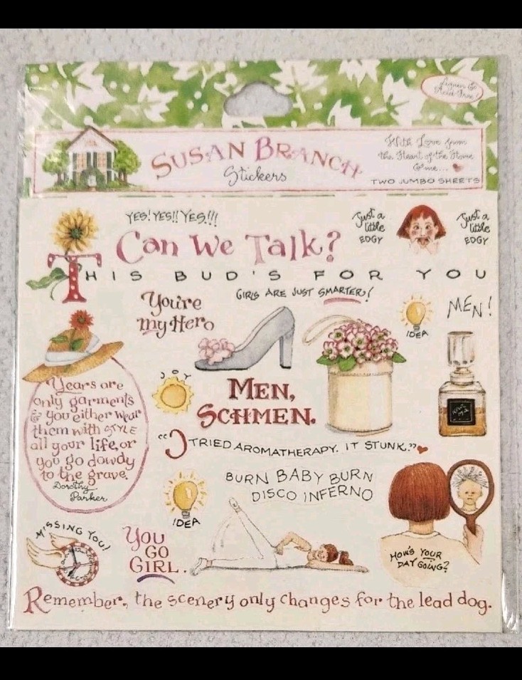LOT of SUSAN BRANCH Stickers ~ 8 Sheets ~ 4 Packs 4.5″x2.5″ NEW Baby Men Funny