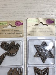 Crafter’s Square Scrap Booking Laser Cut Kraft Icons Set Of 2 Birds & Stars