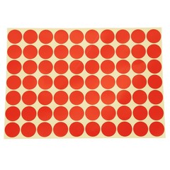 19mm Circles Round Code Stickers Self Adhesive Sticky Labels Red A4T12759
