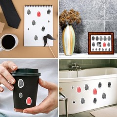120PCS Fingerprint Stickers for Halloween,Fingerprint Labels Black