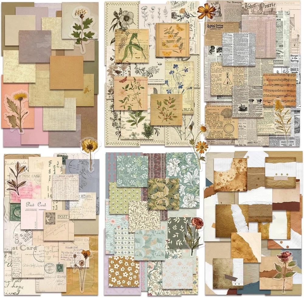 slapaflife 450 PCS Vintage Scrapbook Supplies Junk Journal Supplies, Scrapbook S