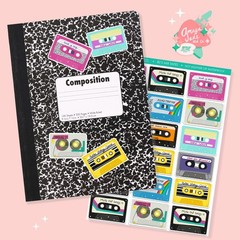 80s Mix Tapes Sticker Sheet Perfect for Scrapbooks and Favors